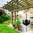 thumbnail image 5 of Lotus Rain Catcher Chain, Rain Chain Cups to Replace Gutter Downspout, Divert Water and Home Display, Adjustable,Black Powder Coated for Gutters Outside (1PC, Black), 5 of 8