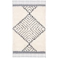 thumbnail image 2 of SAFAVIEH Casablanca Brad Geometric Wool Shag Area Rug, Ivory/Navy, 4' x 6', 2 of 10