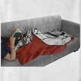 thumbnail image 5 of Hipster Soft Flannel Fleece Throw Blanket, Funny Vintage Sketch of Businessman Cat with Glasses and Suit, Cozy Plush for Indoor and Outdoor Use, 50" x 60", Vermilion Charcoal Grey, by Ambesonne, 5 of 5