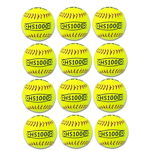 Hit Run Steal 12-inch Practice Softballs - Official Size and Weight 12-Pack