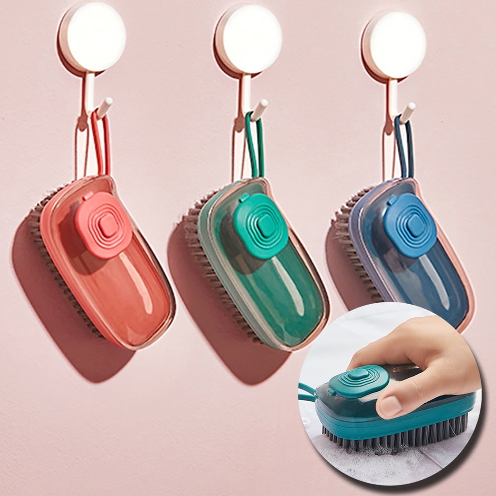 Cheer.US Soap Dispensing Palm Brush, Soap Dispensing Dish Brush, Easy