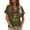 Army Green, variant on Sexlip Womens Short Sleeve Top V Neck Ornate Mask Print Loose Sleeve Soft Fabric Relaxed Silhouette for Daily Leisure Black M