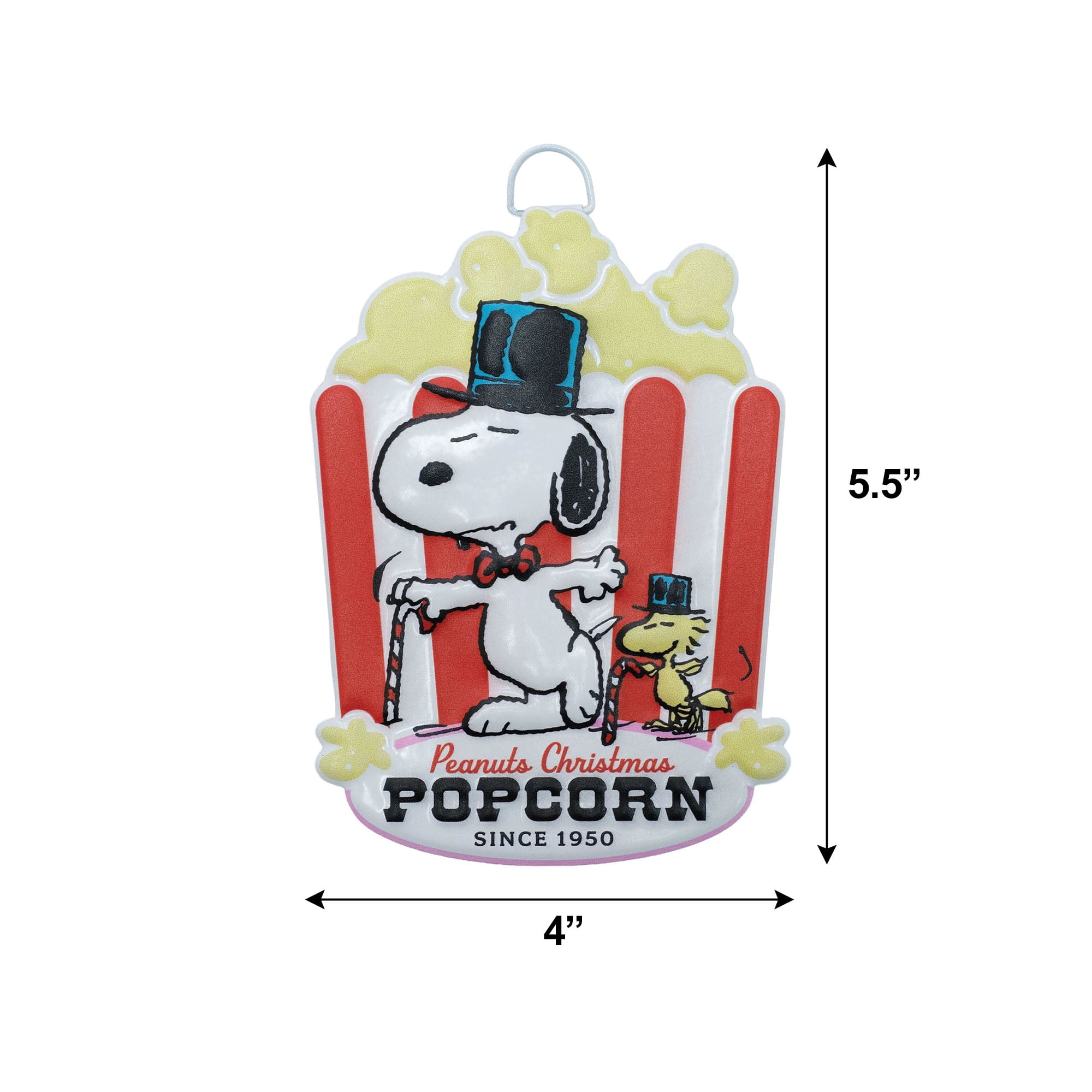 Peanuts Christmas Mini Metal Hanging Sign Snoopy & Woodstock Popcorn Design
