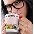 thumbnail image 2 of 3dRose, Cute Baby Jungle Animals on Pink - Giraffe Lion Zebra, 11oz Two-Tone Red Mug, 2 of 7