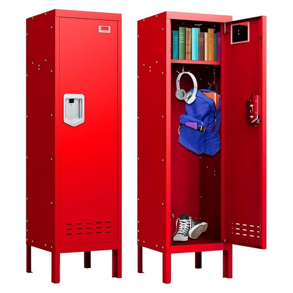 54" Metal Storage Cabinet Lockable Storage Home Tall Steel Locker Cabinet with Compartmentsfor Office, Gym, School, Employees, Bedrooms, Sports Gear & Personal Belongings (Assembly Required)