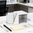 thumbnail image 5 of Iumwxz Rotating Desktop Storage Box, 360 Degree Spinning Desk Organizer for Makeup Brushes Pens Scissors, Multi Compartment Office Supplies, Sturdy HIPS ABS Material, Compact for Home Vanity Table, 5 of 6