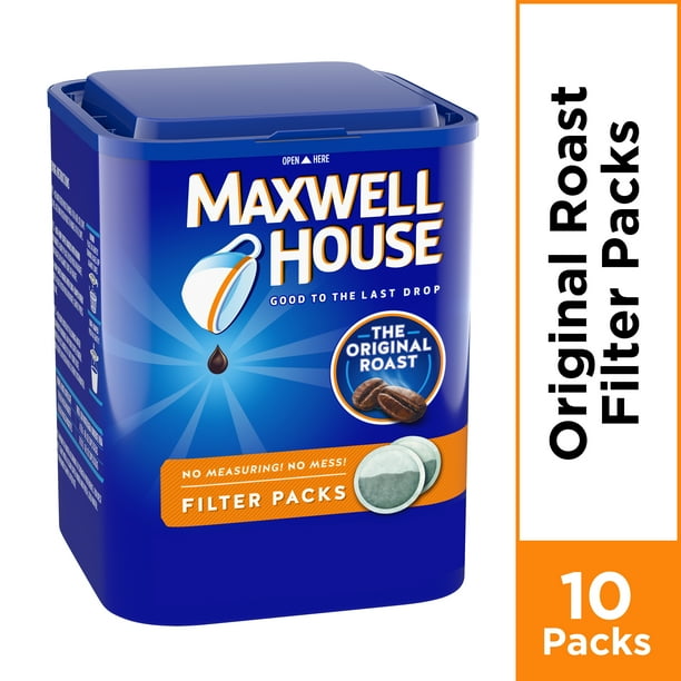 Maxwell House Original Roast Ground Coffee Filter Packs, Caffeinated, 5