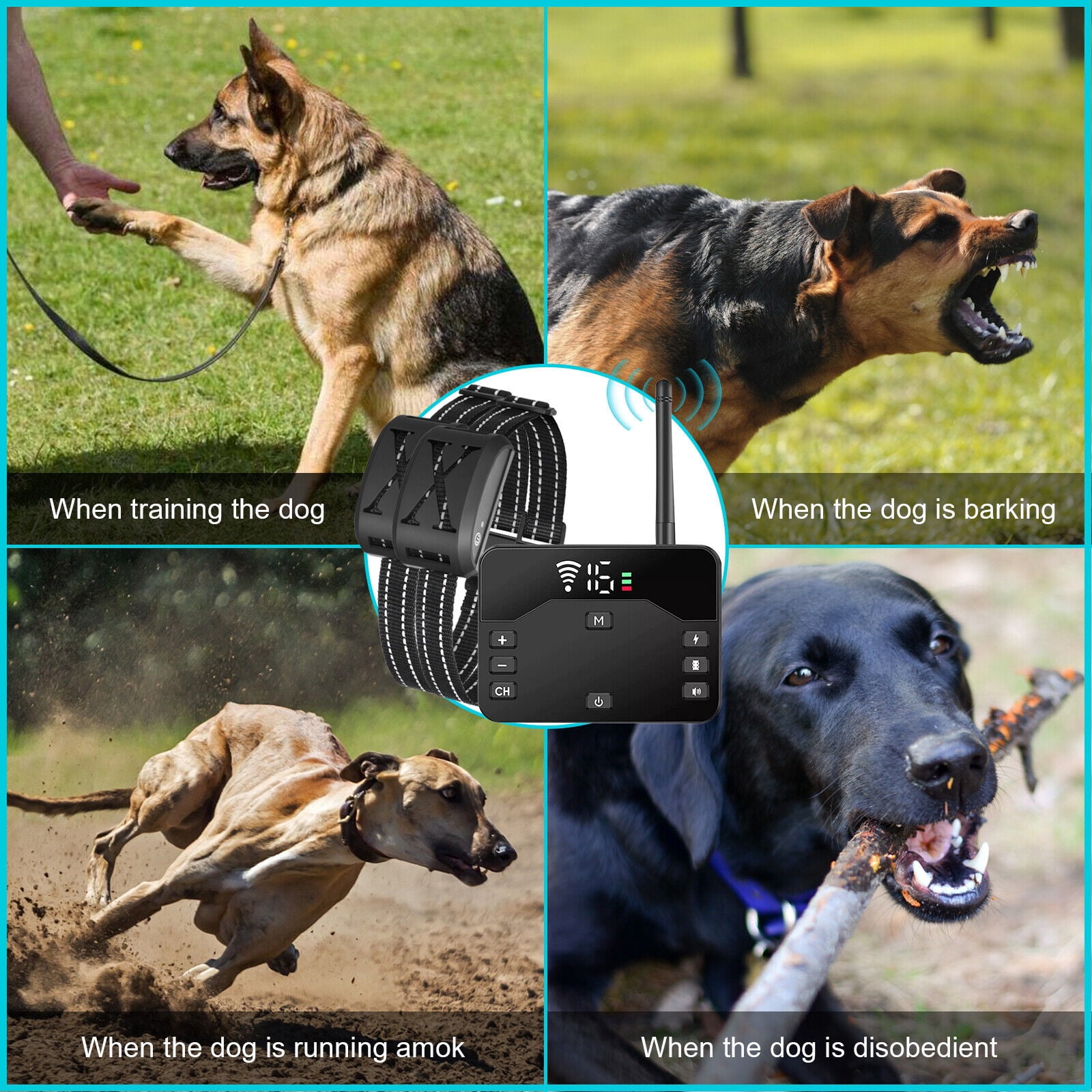 Audessy Wireless Dog Fence For 2 Dogs,Electric Fence for Dogs 2 in 1 Wireless Dog Fence Collar Pet Containment System