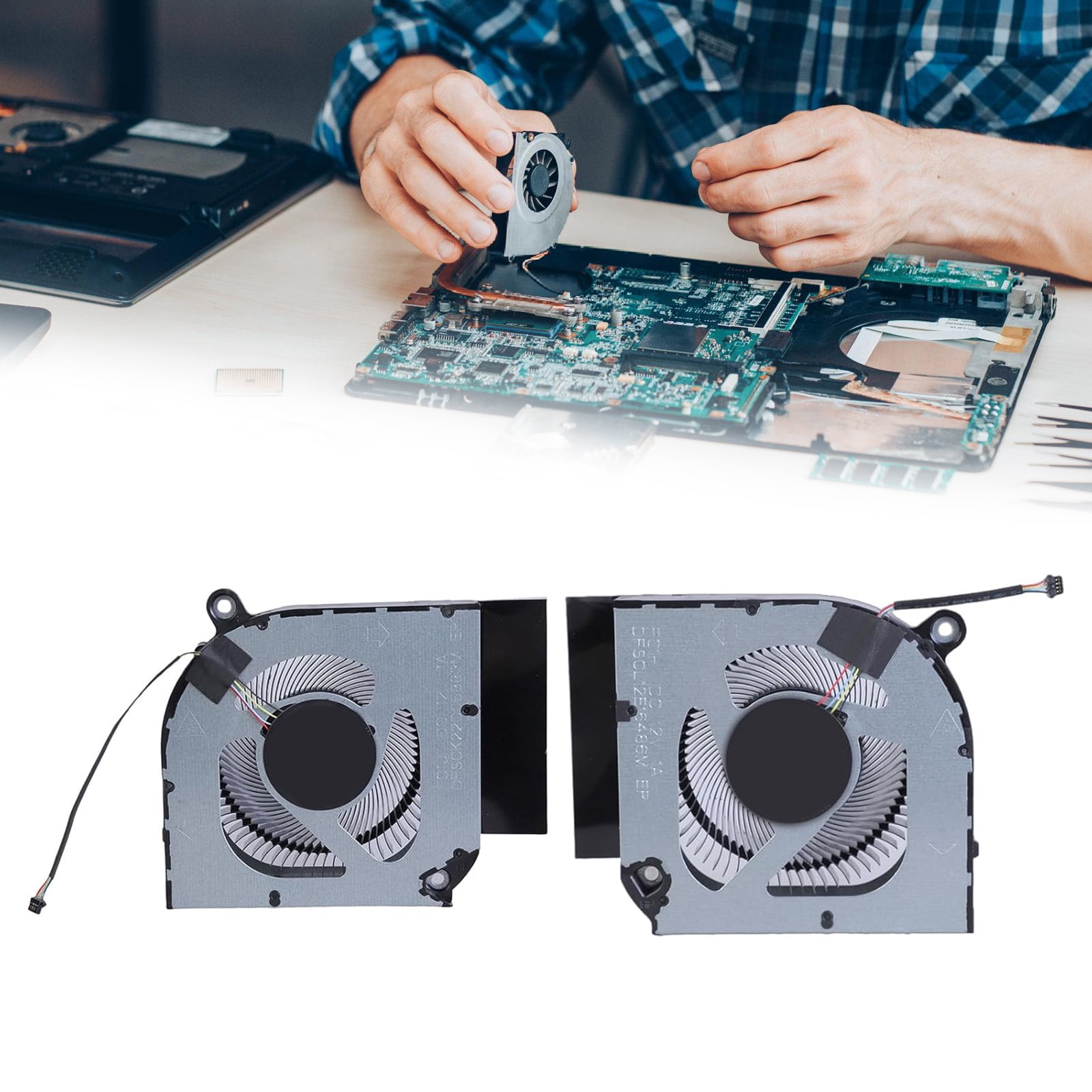 CPU GPU Fan Laptops Cooling Fan DC12V 4Pin 4wires Coolers Fan for 16 PHN16-71 PHN18-71 Laptops Part