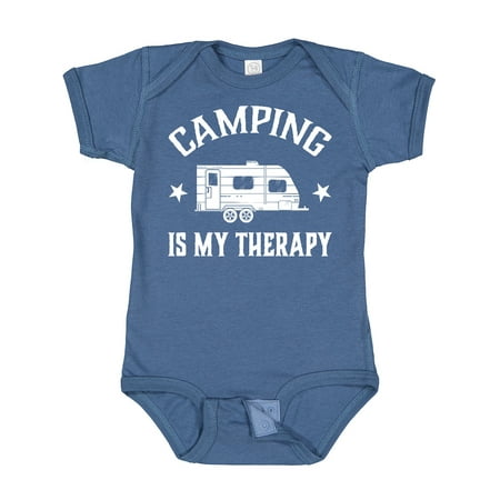 

Inktastic Camping is My Therapy Trailer Gift Baby Boy or Baby Girl Bodysuit