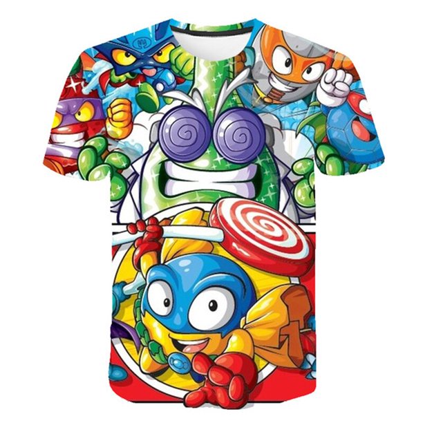 Super Zings camisetas 2023 nuevo verano niños niño niña estampado dibujos animados camisetas 1-14 años niños moda Casual Tops camisetas disfraces7T Gao Jinjia LED