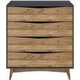 thumbnail image 2 of Manhattan Comfort Hamilton 4 Drawer Dresser in Dark Gray and Natural, 2 of 6