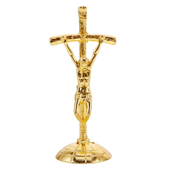 Standing Crucifix With Jesus Statue Christian Home Decoration Car Dashboard Decor Zinc Alloy Crucifix Figurine Church Supply