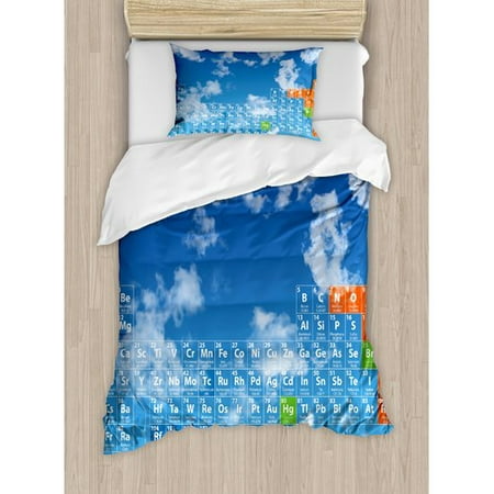 Ambesonne Science Clear Bright Sky With Clouds Duvet Cover Set