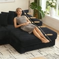 thumbnail image 3 of EPOWP Modular Sectional Sofa with 8 Pillows, 111" L Shaped Deep-Seating Couch for Living Room, Black(Right), 3 of 7