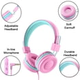 thumbnail image 3 of Auriculares para niños, auriculares para niños con volumen limitado para niños y niñas, diadema ajustable, plegable, auriculares para niños en la oreja para estudio, tableta, avión, escuela Adepaton 222985-2, 3 of 8