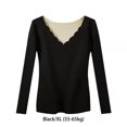 thumbnail image 4 of Minnieouse Camisa térmica Ropa interior de invierno Ropa de abrigo Moda Tamaño compacto Lavable Top Lencería larga Suministros para mujeres flexibles al Ropa interior Negro SG Minnieouse AP013685-02, 4 of 6