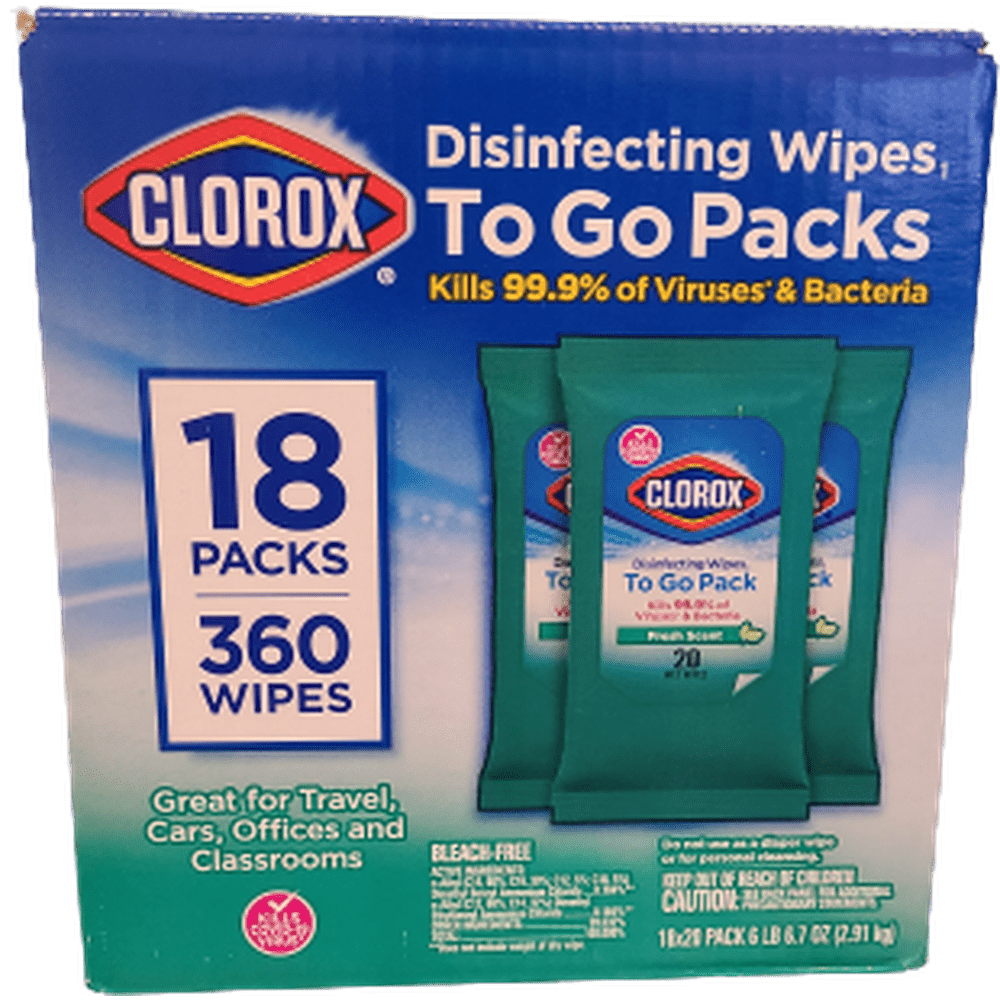 Clorox Disinfecting Wipes To Go Packs 18 Packs, 360 Wipes Walmart