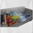 thumbnail image 6 of Fall Leaves Soft Flannel Fleece Blanket, Water Dripping from the Leaves Hanging over the Lake Natural Art Relaxing Scene, Cozy Plush for Indoor and Outdoor Use, 70" x 90", Multicolor, by Ambesonne, 6 of 6