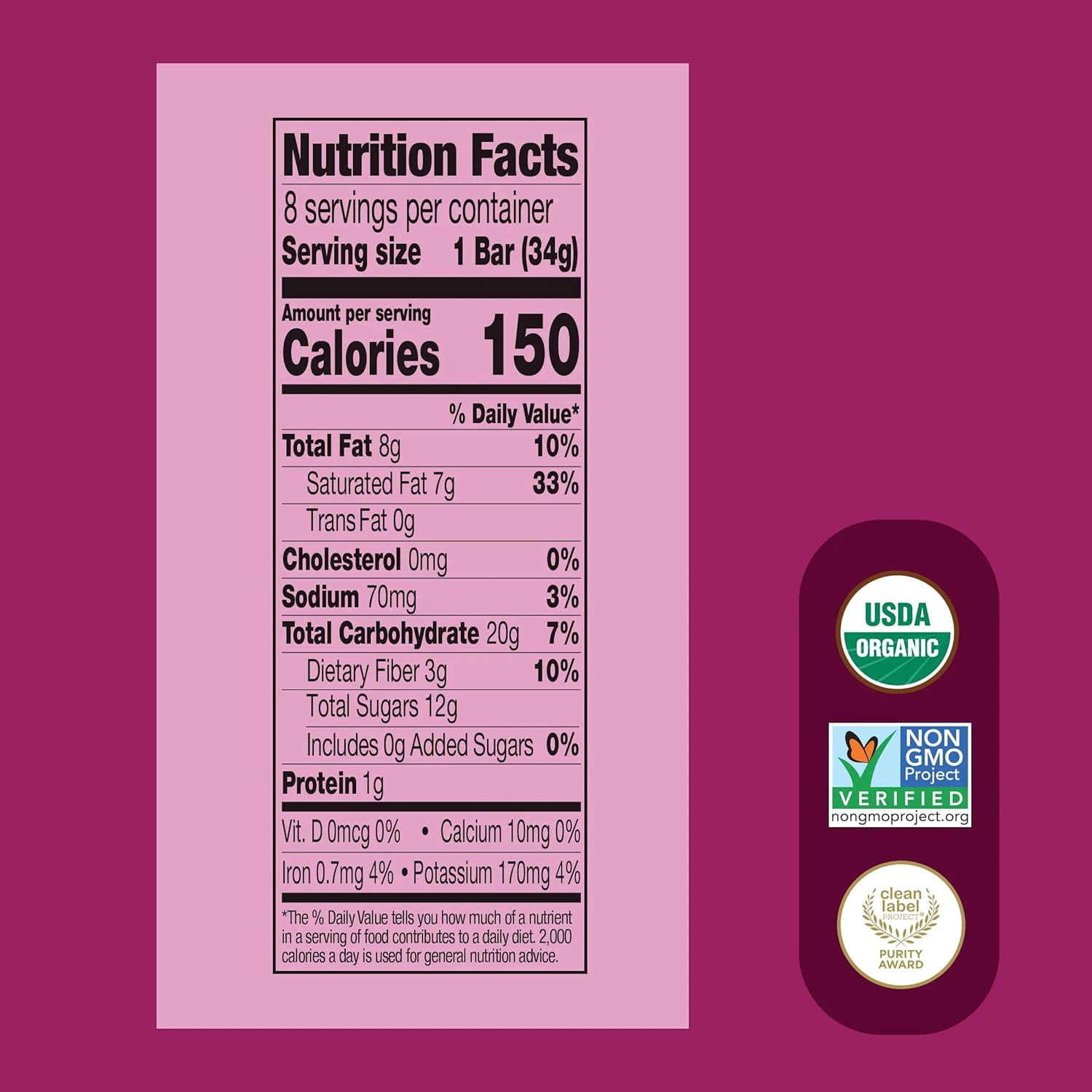 Once Upon a Farm | Organic Mixed Berry Soft Baked Bar | Strawberry, Raspberry, Beet & Oats | Made with Real Fruit & Veggies | No Added Sugar | 8 Boxes