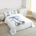 thumbnail image 3 of Feelyou Princess Blue Bowknot Queen Comforter Set, Chic Disco Ball Bedding Sets, Teen Boy Girl Kid Reversible Bedding Comforter Set, Breathable Home Decor, 3pcs, 3 of 8