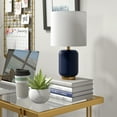 thumbnail image 3 of Evelyn&Zoe 15" Retro Ceramic Mini Lamp with White Drum Linen Shade, 3 of 8