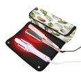 thumbnail image 3 of Hair Tool Organizer Bag with Heat Resistant Mat Removable Travel Storage Case for Hot Air Brushes Curling Irons Watercolor Coconuts Pattern, 3 of 8