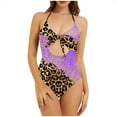thumbnail image 2 of Bikinis for Women One Piece Leopard Print Strappy Back Swimsuits Plus Size Bathing Suits Tankinis Swimwear, 2 of 6
