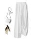 thumbnail image 4 of Pantalones de mujer de cintura alta y pierna ancha - Pantalones de trabajo elásticos por detrás para el verano, 4 of 4