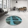 thumbnail image 3 of Ahgly Company Indoor Square Patterned Charcoal Blue Area Rugs, 7' Square, 3 of 6