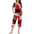 thumbnail image 1 of Qiopertar Ensemble de Pyjama à Manches Courtes et Col Rond pour Femmes avec Poches, Livraison Gratuite, 1 of 6