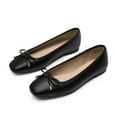 thumbnail image 3 of Womens square toe ballet flats with bow comfortable casual dress shoes for work or office, 3 of 6