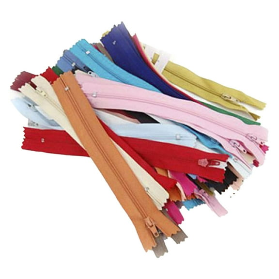 50pcs 7-inch /18cm Durable Nylon Closed End Zips Zippers for Sewing (Random Color)