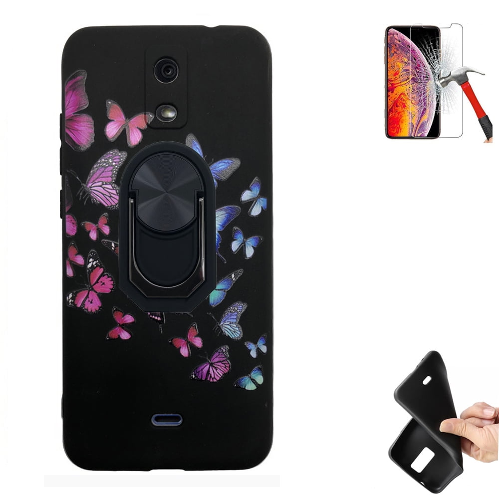  Case for Blu View 4 B135DL Case Compatible with Blu View 4 Phone  Case Cover [with Tempered Glass Screen Protector][Hard PC + Soft  Silicone][Ring Support] CSKB-LV : Cell Phones & Accessories