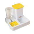 thumbnail image 2 of Alimentador automático de gatos doble tazón anti supervivencia removible 2 en 1 alimentador y dispensador de agua para viajes de cachorros pequeños amarillo, 2 of 10
