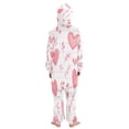 thumbnail image 3 of Soft Big Kids Onesie Pajamas Cozy Loose-Fit Jumpsuits for kids with Pockets for Christmas Lounge & Play Pink Heart, 3 of 8