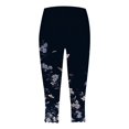 thumbnail image 2 of GHSOHS Leggings for Women Yoga Pants Black Capri Leggings for Women Capri Leggings for Women Floral Print Cropped Leggings Knee Length Summer Workout Leggings Casual Comfy Cropped Yoga Pants Capr,XL, 2 of 5