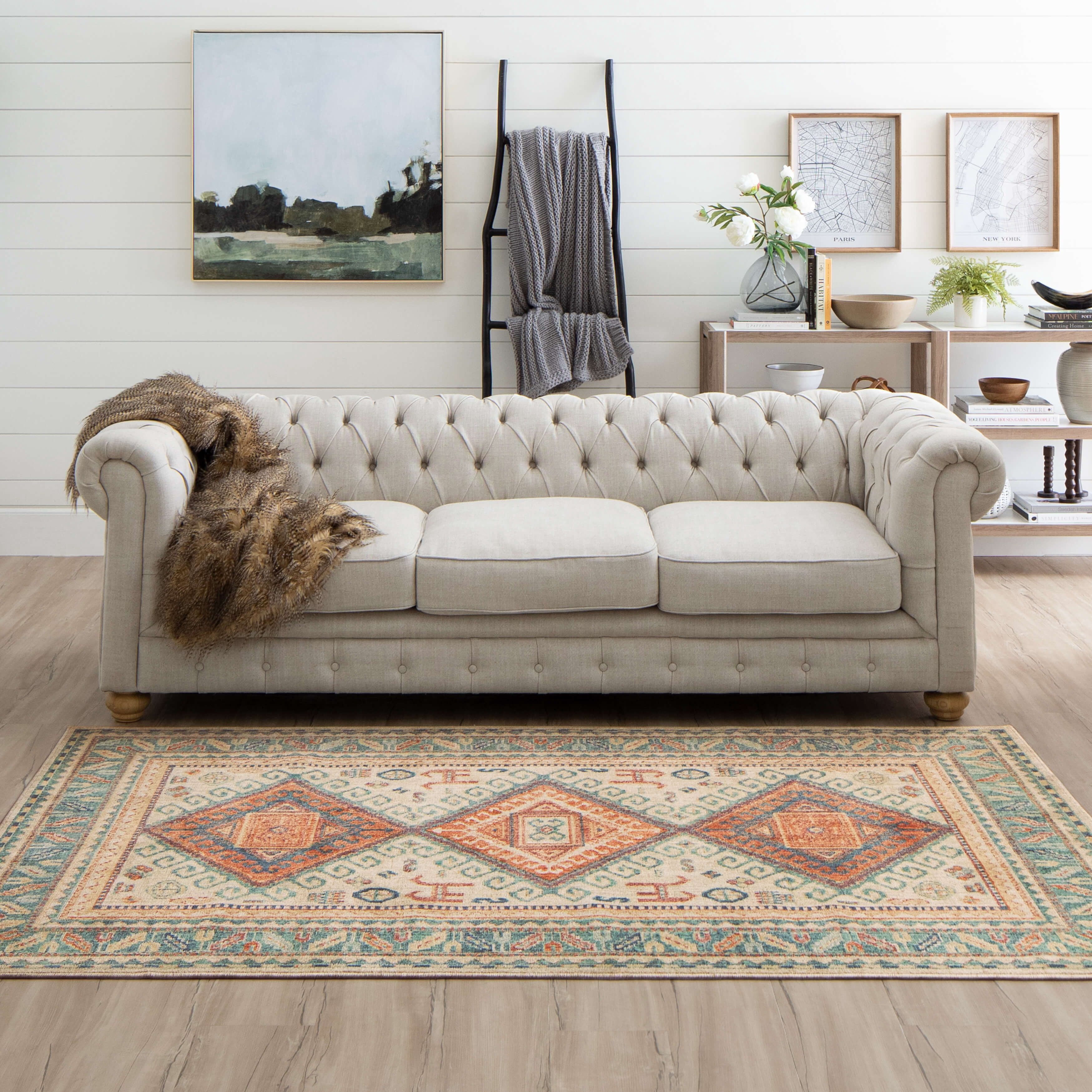 Mohawk Home Choteau Woven Polyester Indooor Area Rug, Tan, 5' x 8'