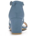 thumbnail image 3 of Sandalias de Tacón medio de bloque Allegra K cruzadas de Mujer Con Puntera abierta neblina azul 37.5, 3 of 6