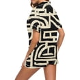 thumbnail image 5 of Women's Home Casual Print Button Up Lapel V Neck Top and Shorts Pocket Short Sleeve Shorts Pajamas Set 2pc Sleepwear LoungewearMulticolor,S, 5 of 6