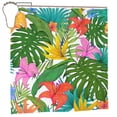 thumbnail image 2 of YFYANG Waterproof Bathroom Shower Curtain, Tropical-Greens Shower Curtain Set with Hooks, Home Bathroom Tub Decor - 72 "x72", Iron Hooks, 2 of 7