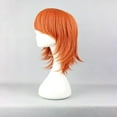 thumbnail image 3 of Unique Bargains Human Hair Wigs for Lady 14" Orange Wigs with Wig Cap Shoulder Length, 3 of 6