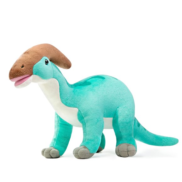 Zhongxin Made Simulation Parasaurolophus Dinosaur Plush Toy - Realistic 16"" Blue Parasaurus Dinosaur Stuffed Plushie Figurines Stuffed Model Toys Unique Plush Gift Collection For Kids