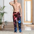 thumbnail image 5 of Vsdgher Red And Blue Lightning Print Mens Pajama Pants Sleep & Lounge Pants, PJ Bottoms With elastic waistb and Pockets, 5 of 5