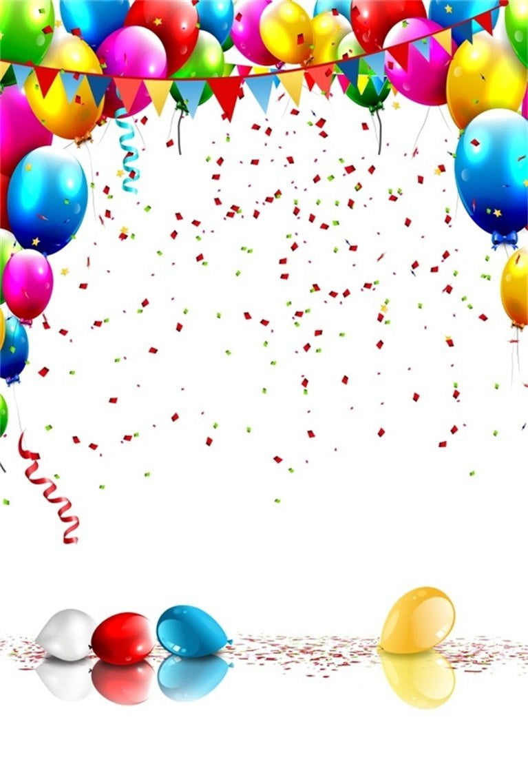 YongFoto 5x3ft Birthday Backdrop Colorful Balloon Confetti Happy Birthday Festival Photography Background Party Theme Cake Table Banner Adults Portrait Photo Studio Wall Vinyl Poster