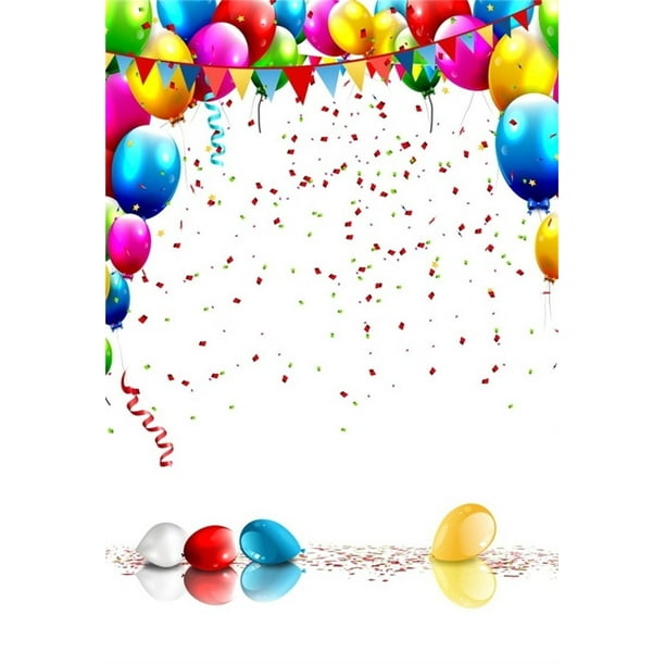 MOHome 5x7ft Happy Birthday Background Colorful Balloons and Confetti  Photography Backdrop Kid Adult Baby Boy Girl Artistic Portrait Photo Studio  Props Video Drape Party Decoration Banner 