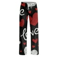 thumbnail image 6 of Womens Lounge Pants Valentine Pajama Pants with Love Print High Waisted Sleepwear Bottoms Loose Wide Leg Pajamas for Cozy Evenings Watermelon Red XL, 6 of 6