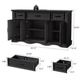 thumbnail image 6 of Buffet Cabinet with Drawers, 56" Large Sideboard Buffet Storage Cabinet with Shelves and Doors, Wave Base Design, Multi-Purpose Buffet Table with Charging Station for Living Room,Dining Room,Black, 6 of 8