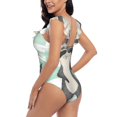 thumbnail image 4 of Fotbe Cute Raccoon Women's Tummy Control Swimsuits Slimming One Piece Bathing Suit Ruffle Wrap V Neck Swimwear-, 4 of 8