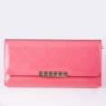 thumbnail image 1 of Kmbangi Women's Large Capacity Purse Hardware Rhombus Snap Button Wear Resistant Zipper Closure Long Wallet, 1 of 1